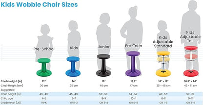 Kore Kids Preschool Wobble Chair - Flexible Seating Stool for Classroom, Preschool, Kindergarten & Elementary School - Age 4-5 yrs, Purple (12in)