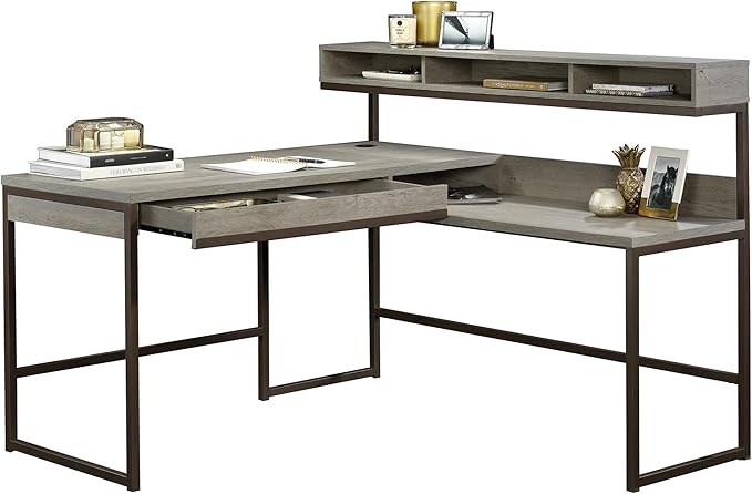 Sauder Manhattan Gate L-Shaped Desk, Mystic Oak finish