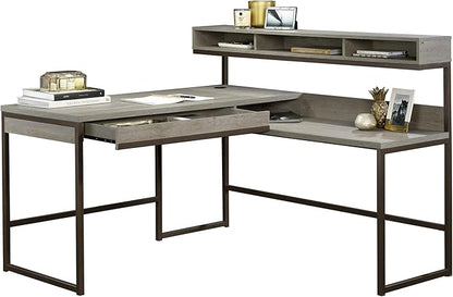 Sauder Manhattan Gate L-Shaped Desk, Mystic Oak finish