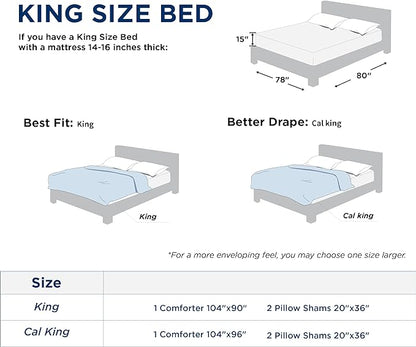 Bedsure King Size Comforter Set - Ivory Boho Comforter, Tufted Shabby Chic Bedding Comforter Set, 3 Pieces Vintage Farmhouse Bed Set for All Seasons, Fluffy Soft Bedding Set with 2 Pillow Shams