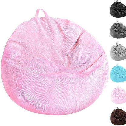 Kisoy Bean Bag Chair Cover (No Filler) Stuffed Animal Storage Bean Bag Cover Pets Dogs/Cats Lazy Beds. Washable Ultra Soft Corduroy Stuffed for Organizing Plush Toys or Textile, Sack Bean Bag