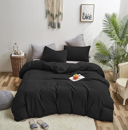Black Comforter Queen Black Bedding Set Pure Black Queen Comforter Soft Durable Comforter Set Women 3 Pieces Breathable Lightweight Comforter Set