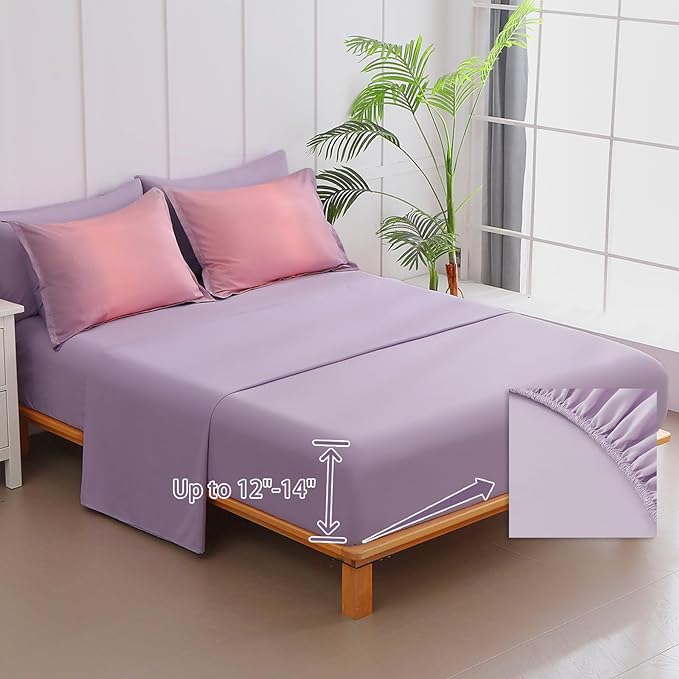 Dinjoy Girls Comforter Set Twin XL Size Rainbow Ombre Pink Purple Light Blue Bedding Set Gradient 6 Pieces Bed in A Bag for Kids Teen Women(1 Comforter, 1 Flat Sheet, 1 Fitted Sheet)