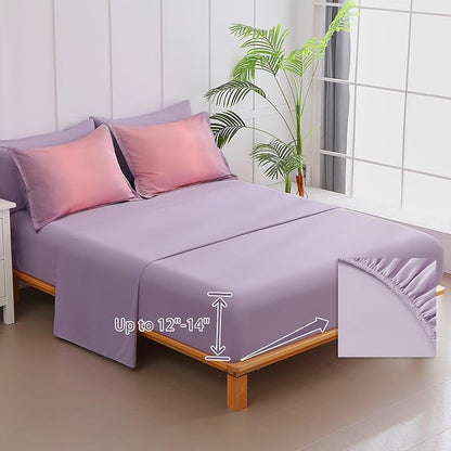 Dinjoy Girls Comforter Set Twin XL Size Rainbow Ombre Pink Purple Light Blue Bedding Set Gradient 6 Pieces Bed in A Bag for Kids Teen Women(1 Comforter, 1 Flat Sheet, 1 Fitted Sheet)