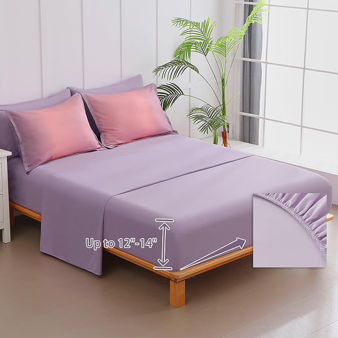 Dinjoy Girls Comforter Set Queen Size Colorful Rainbow Ombre Pink Purple Light Blue Bedding Set Gradient 7 Pieces Bed in A Bag for Kids Teen Women(1 Comforter, 1 Flat Sheet, 1 Fitted Sheet)