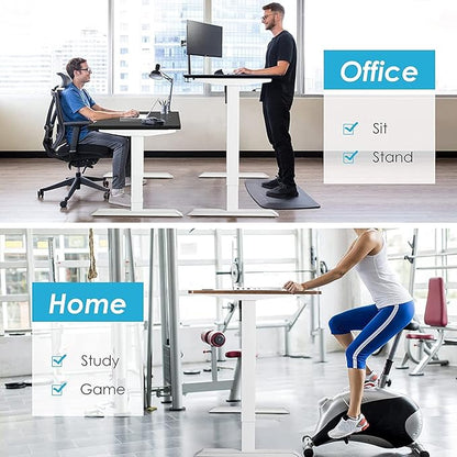 Electric, Single Motor Height Adjustable 2 Button Controller, Table Base for Work Home Office Computer Workstation Standing Desk Frame, White