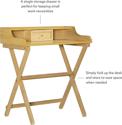 Linon Mable Folding Desk, Natural