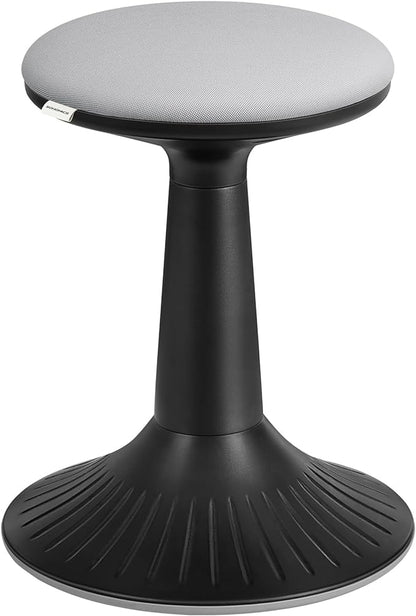 SONGMICS Kids Wobble Chair, Wiggle Stool for Kids Ages 8-12, Comfortable 60D Foam Seat, Breathable Fabric, Anti-Slip Base, 18.1-Inch High, Tool-Free Assembly, Ink Black and Dove Gray UOSC010B01