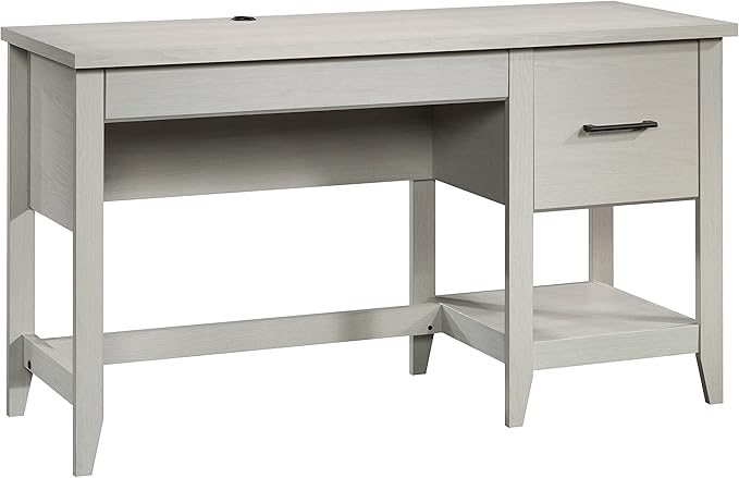 Sauder Summit Station Single Pedestal Desk, Glacier Oak Finish