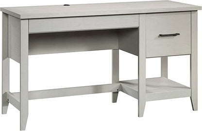 Sauder Summit Station Single Pedestal Desk, Glacier Oak Finish