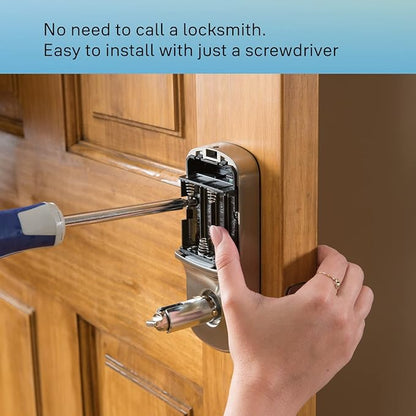 Yale Assure Lever Entry Door Handle with Keypad, Black Suede Smart Door Lock with Handle, Back-Up Key, and Z-Wave, ‎YRL226-ZW2-BSP