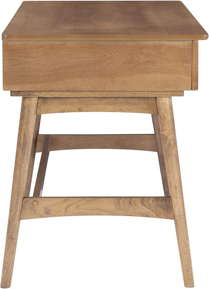 Linon Natural Dutton Wood and Rattan Desk