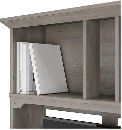 Bush Furniture Salinas Hutch, Desk Attachment with Shelf Storage for Home Office, 60W, Driftwood Gray