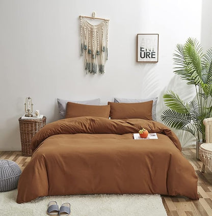 Pumpkin Color Comforter Sets Solid Cinnamon Color Bedding Set Cal King 3 PCs Pumpkin Comforter Sets for Women Girls Breathable Soft Bedroom Collection Solid Rust Color Adults Pumpkin Bedding