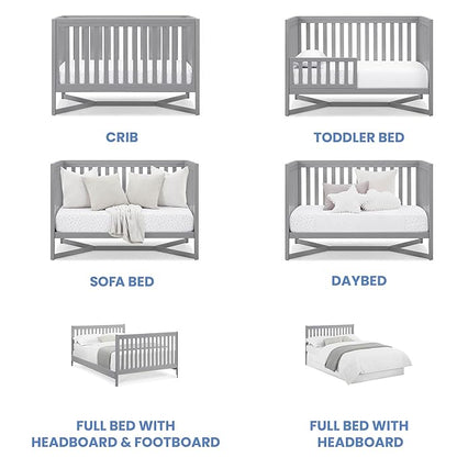 Delta Children Tribeca 4-in-1 Baby Convertible Crib, Grey
