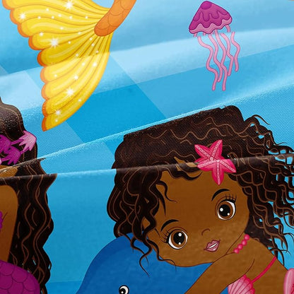 Little Mermaid Bedding, Black Girl Comforter Set Twin Size, Black Mermaid Bedroom Decor for Girls, Princess Twin Bed Set for Kids Teens with 1 Comforter and 2 Pillow Cases