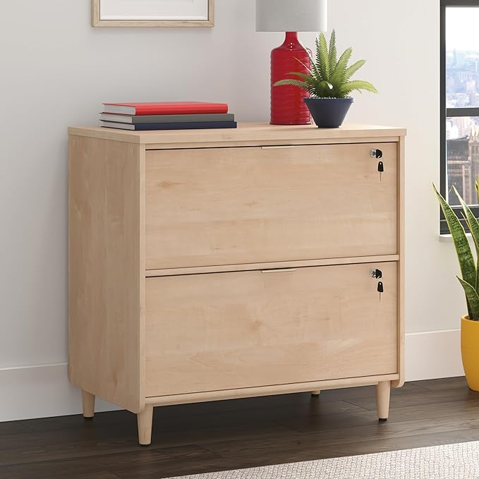 Sauder Clifford Place 2-Drawer Lateral File Cabinet, L: 29.53" x W: 18.5" x H: 30.28", Natural Maple Finish