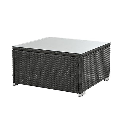 7 Piece Patio, Outdoor Furniture Sectional Sofa Rattan Wicker Conversation Set with Coffee Table and Water-resistant Cushion for Backyard Porch Balcony, B-Dark Gray d