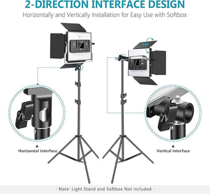 Neewer 2-Pack 530 LED Video Lighting Kit with APP Control, Dimmable Bi-Color 3200K~5600K Video Light with U Bracket, Barndoor, Stand and Bag for Photography/YouTube/Live Streaming/Zoom Meeting