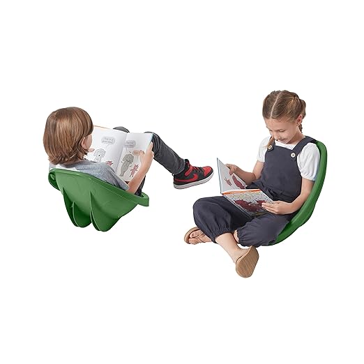 ECR4Kids Leaf Floor Seat, Rocker Chair, Hunter Green, 6-Piece