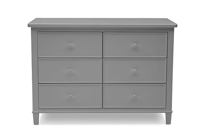 Delta Children Fancy 4-in-1 Convertible Crib and 6 Drawer Dresser Bundle, Grey