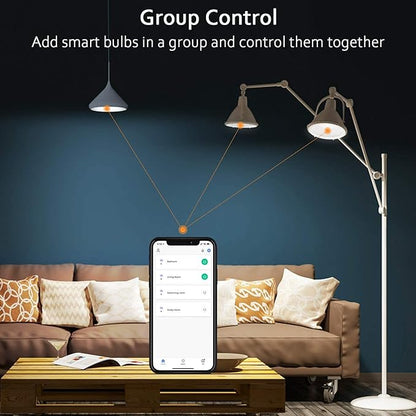 Peteme Smart WiFi Light Bulbs, Led RGB Color Changing Bulbs Compatible with Alexa, Siri,Echo, Google Home, A19 E26 60W Smart Bulbs 1 Pack
