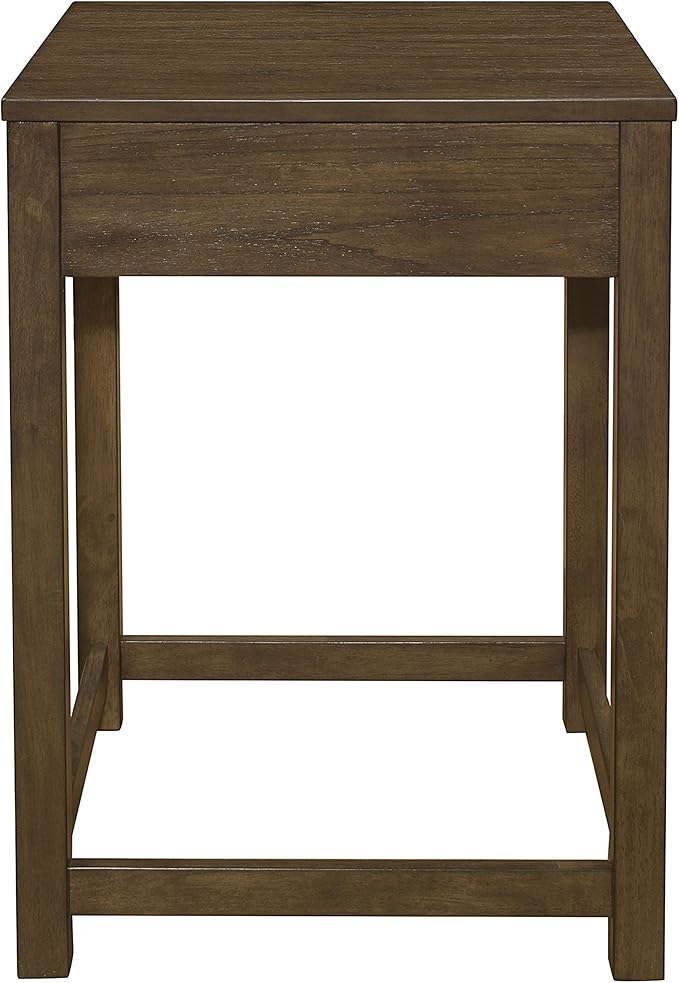 Lexicon Ozias Square Home Office Corner Unit Table, 22" x 22", Brown Gray