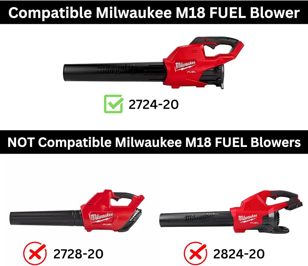 Milwaukee M18 Leaf Blower Wall Mount Compatible with 2724-20, 2724-21 - Heavy-Duty Black Wall Mounting Bracket Holder Storage Hook