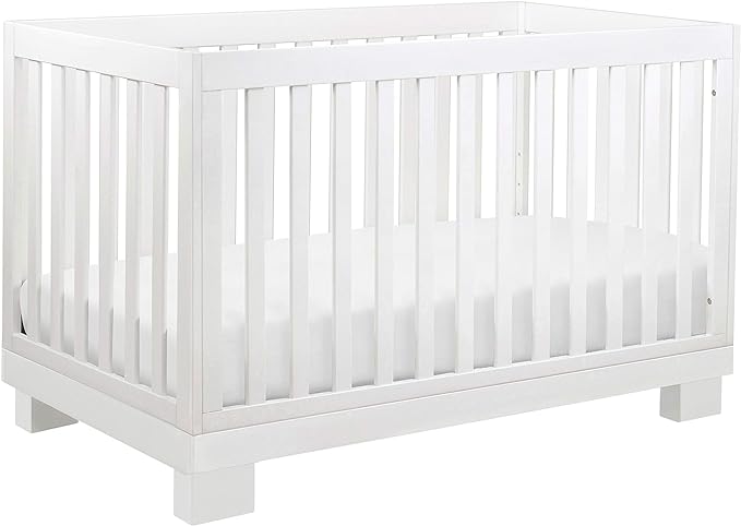 Babyletto Modo 3-in-1 Convertible Crib with Toddler Bed Conversion Kit in White, Greenguard Gold Certified