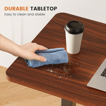 DUMOS Standing Rolling Desk Adjustable Height, Mobile Desk with Wheels Mobile Laptop Desk for Office, Home and Study