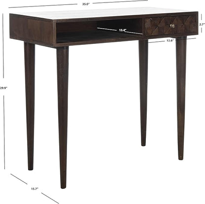 Safavieh Home Office Zinnia Modern Walnut Brown 1-drawer Desk