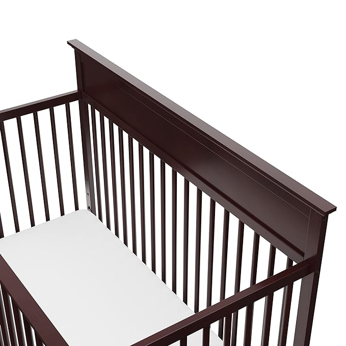 Storkcraft Carmel 5-in-1 Convertible Crib (Espresso) - GREENGUARD Gold Certified, Converts to Toddler Bed & Full-Size Bed, Fits Standard Full-Size Crib Mattress, 4 Adjustable Mattress Heights