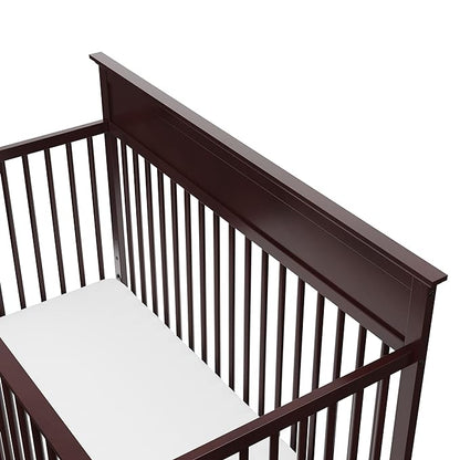 Storkcraft Carmel 5-in-1 Convertible Crib (Espresso) - GREENGUARD Gold Certified, Converts to Toddler Bed & Full-Size Bed, Fits Standard Full-Size Crib Mattress, 4 Adjustable Mattress Heights