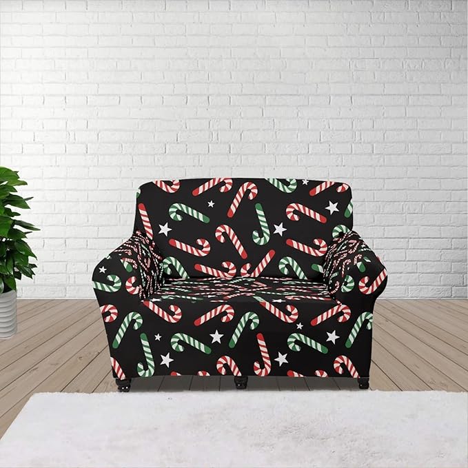 FKELYI Christmas Furniture Protector Easy Going Stretch Sofa Slipcover Non-Slip Sofa Couch Cover Washable Sofa Slipcovers S