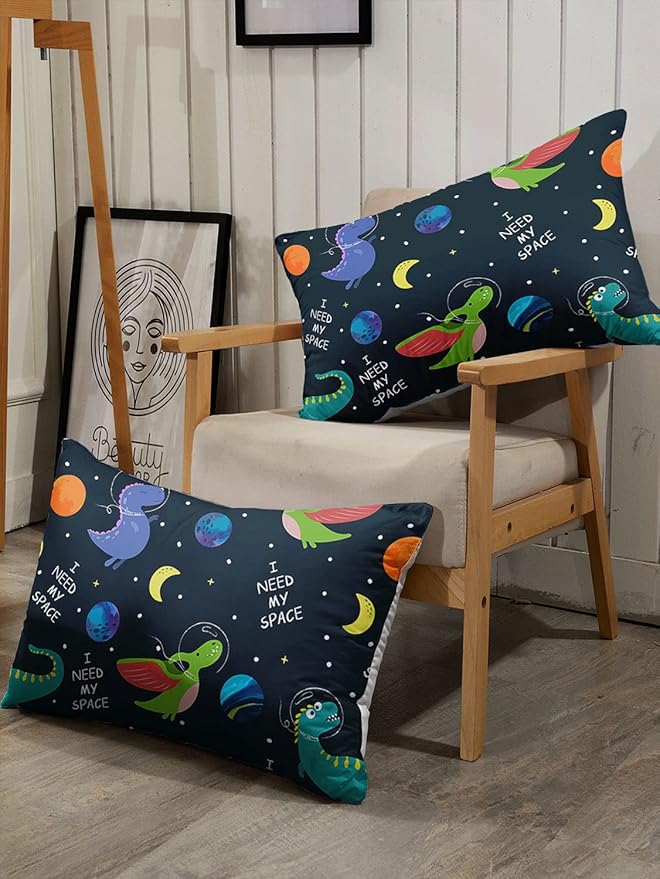 Datura home Dinosaur Space Dinos Comforter Bedding Set for Boys Kids Children,Celestial Bodies Colorful Dinosaur Print Bedding Set with 1 Comforter and 2 Pillowcases(Dinosaur Queen)