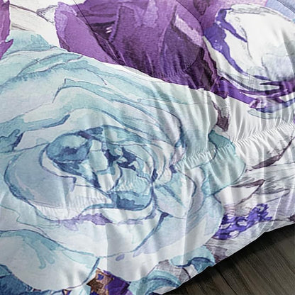 Kid Sunflower Horse Comforter Set 3Pcs Rose Butterfly Retro Horse Bedding Set for Boys Girls Adult, 1 Comforter + 2 Pillowcases