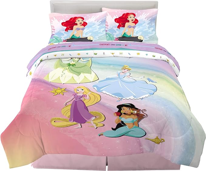 Disney Princess Ariel Kids Bedding Super Soft Comforter And Sheet Set, 5 Piece Full Size, "Official" Disney Product By Franco
