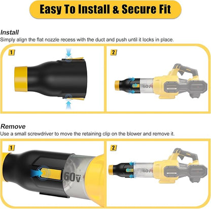Blower Nozzle for Dewalt 60V/54V MAX Leaf Blower (DCBL772X1 DCBL772B DCMBA572N), Car Drying Nozzle for DeWalt - 8.3" Bare Nozzle