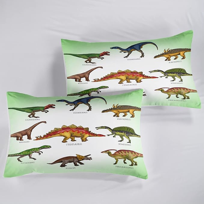 CVHOUSE Dinosaur Bedding Set,Dinosaur Comforter,Dinosaur Comforter Set Queen,Microfiber Quilt Set with 1 Comforter and 2 Pillow Cases- 3 Piece