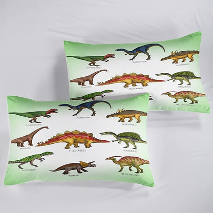 CVHOUSE Dinosaur Bedding Set,Dinosaur Comforter,Dinosaur Comforter Set King,Microfiber Quilt Set with 1 Comforter and 2 Pillow Cases- 3 Piece