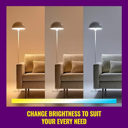 WiZ 60W A19 Color LED Smart Bulb - Pack of 6 - E26- Indoor - Connects to Your Existing Wi-Fi - Control with Voice or App + Activate with Motion - Matter Compatible