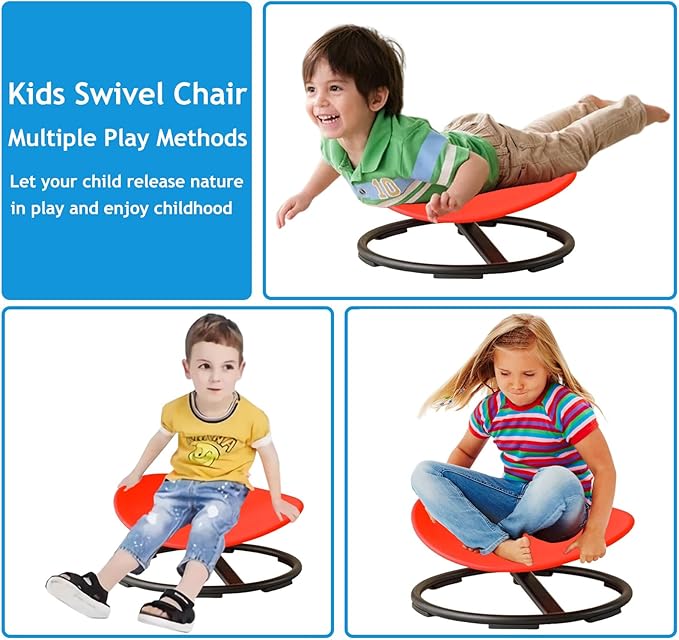 Kids Sensory Chair for Autism Kids Swivel Chair,Kids Sit and Spin Sensory Chair,Sensory Toy Chair,Carousel Spin Sensory Chair for Kids,Metal Base Non-Slip Wobble Chair Sitting Comfortably…