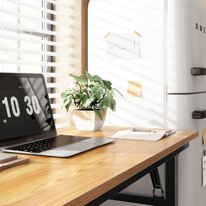Computer Desk, 61.9 inches Folding Table Home Office Desk for Home Office, Gaming Desk, No Install Needed, Multifunctional Laptop Table