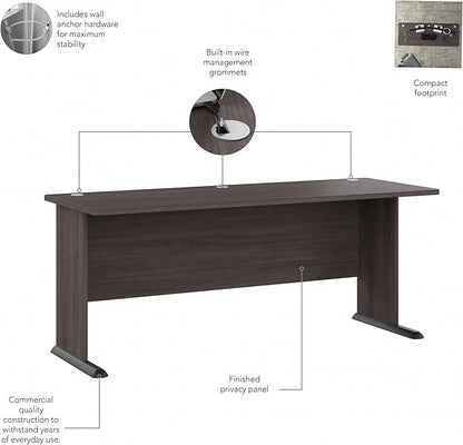 Bush Business Furniture Studio A Computer Desk, 6 Foot Gaming and Work Table for Home or Professional Office, 72W, Storm Gray