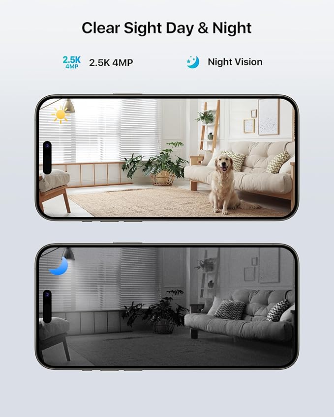 ZOSI 4MP 2 Way Video Security Camera, C519M 360° View Baby/Pet Dog Monitor, 2.5K Plug-in 2.4G/5G Dual-Band WiFi Smart Home Indoor Cam,One-Touch Call,Human Detection,Pan/Tilt,Cloud & SD Card Storage