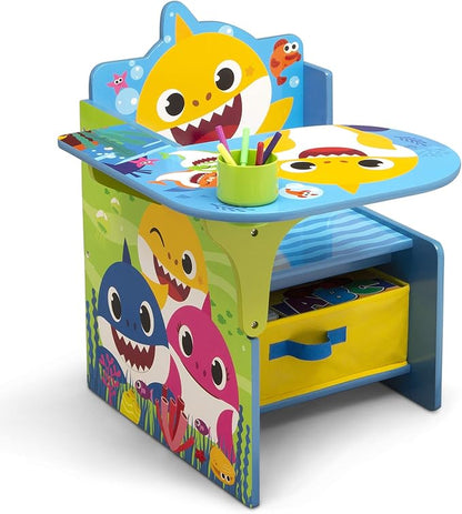 Baby Shark Chair Desk with Storage Bin - Ideal for Arts & Crafts, Snack Time, Homeschooling, Homework & More by Delta Children