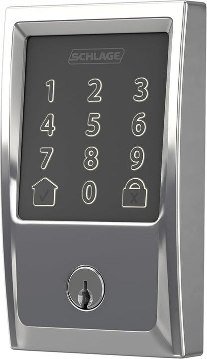 Schlage Encode Smart WiFi Deadbolt with Century Trim In Bright Chrome