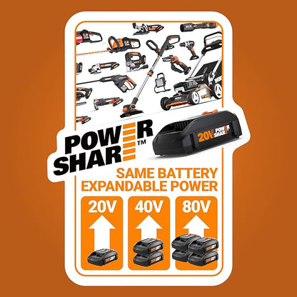 WORX 20V Cordless Jobsite Blower WX094L Compact Leaf Blower for Jobsite Garage Yards，2.0Ah Battery & Charger Included