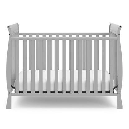 Storkcraft Maxwell Convertible Crib (Pebble Gray) – GREENGUARD Gold Certified, Converts to Toddler Bed and Daybed, Fits Standard Full-Size Crib Mattress, Classic Crib with Traditional Sleigh Design