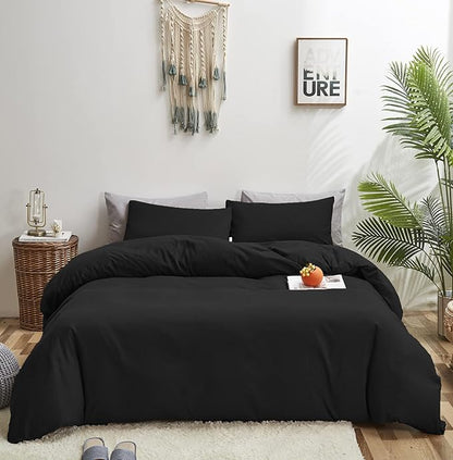 Black Comforter King Plain Black Bedding Set Pure Black Bedding Soft Durable Comforter Set Men Lightweight Solid Black Blanket Women Breathable True Black Bed Comforter Set